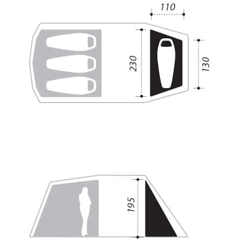 NOMAD® - Dogon 3 (+1) Air Tent Single Bedroom - Uitbreiding
